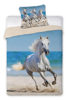 Bavlnené obliečky s koňom na pláži 01 140x200 70x90 cm