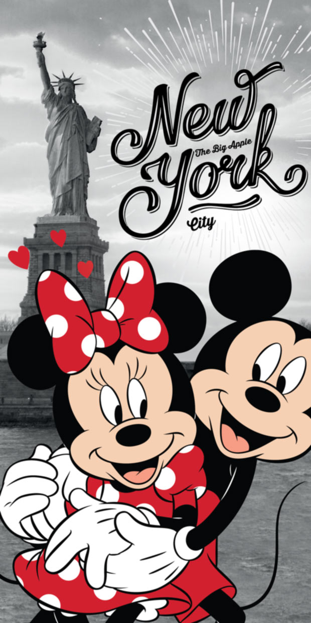 Froté osuška Mickey a Minnie v New Yorku 70x140 cm