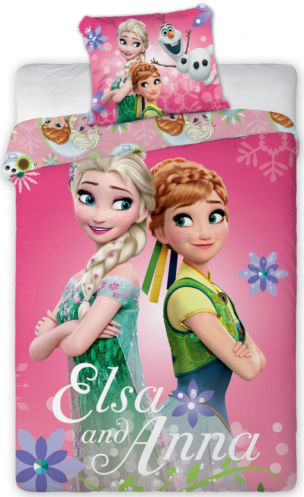 Obliečky do postieľky Ľadové kráľovstvo - Frozen sisters 100x135 40x60 cm
