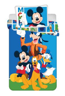 Obliečky do postieľky Mickey Mouse a priatelia 01 100x135 40x60 cm